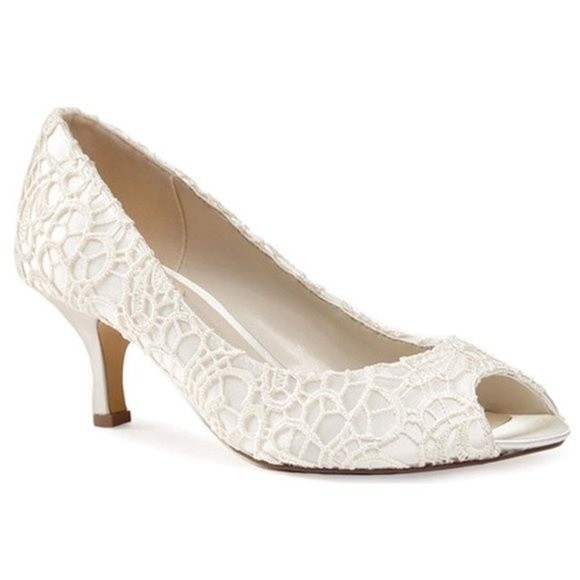 Paradox London Pink Shoes - Paradox London Pink Women's Ivory White Lace Peep Toe Heels Pumps Shoes 9